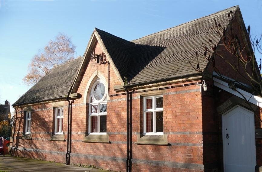 Outside Sutton-on-the-Hill Village Hall